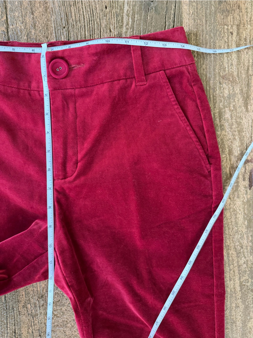 CAbi Ford Red Velvet Suit Set XS 2 Jacket Trouser Holiday Party - Picture 15 of 15